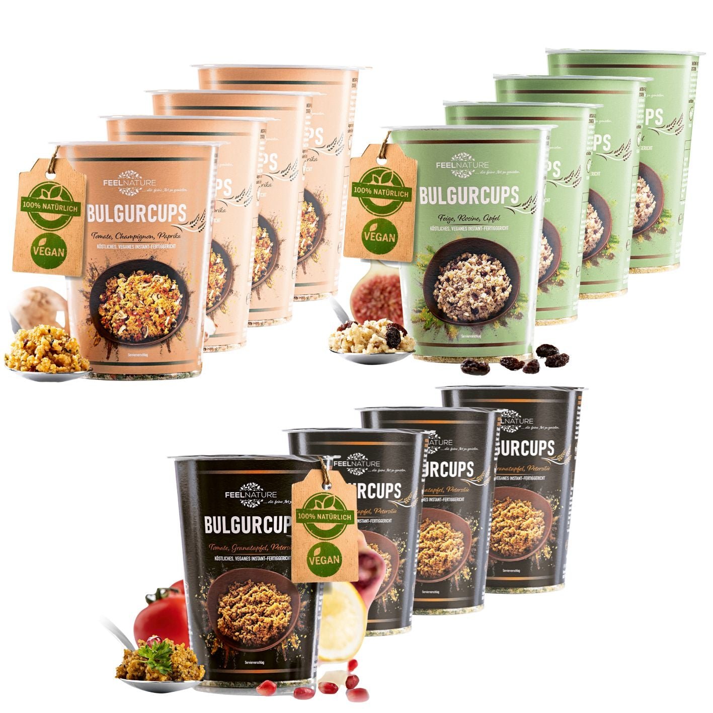 15532_01 Bulgurcups - 12er Try-Me-Set mit Kisir, Vegetables & Subtropical – Bild 1