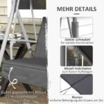 Hollywoodschaukel 2-Sitzer Schaukelbank mit Baldachin, Tasche, Gartenschaukel mit Tablett, bis 180 kg Belastbar, für Garten, Balkon, Schwarz – Bild 6