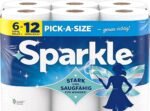Sparkle Pick-A-Size Küchenpapierhandtücher, 6 Doppelrollen, 660 Blatt Starke 2-lagige Papiertücher für die Reinigung in der Küche und alltägliche Verschmutzungen, hohe Saugfähigkeit zum Aufsaugen – Bild 4